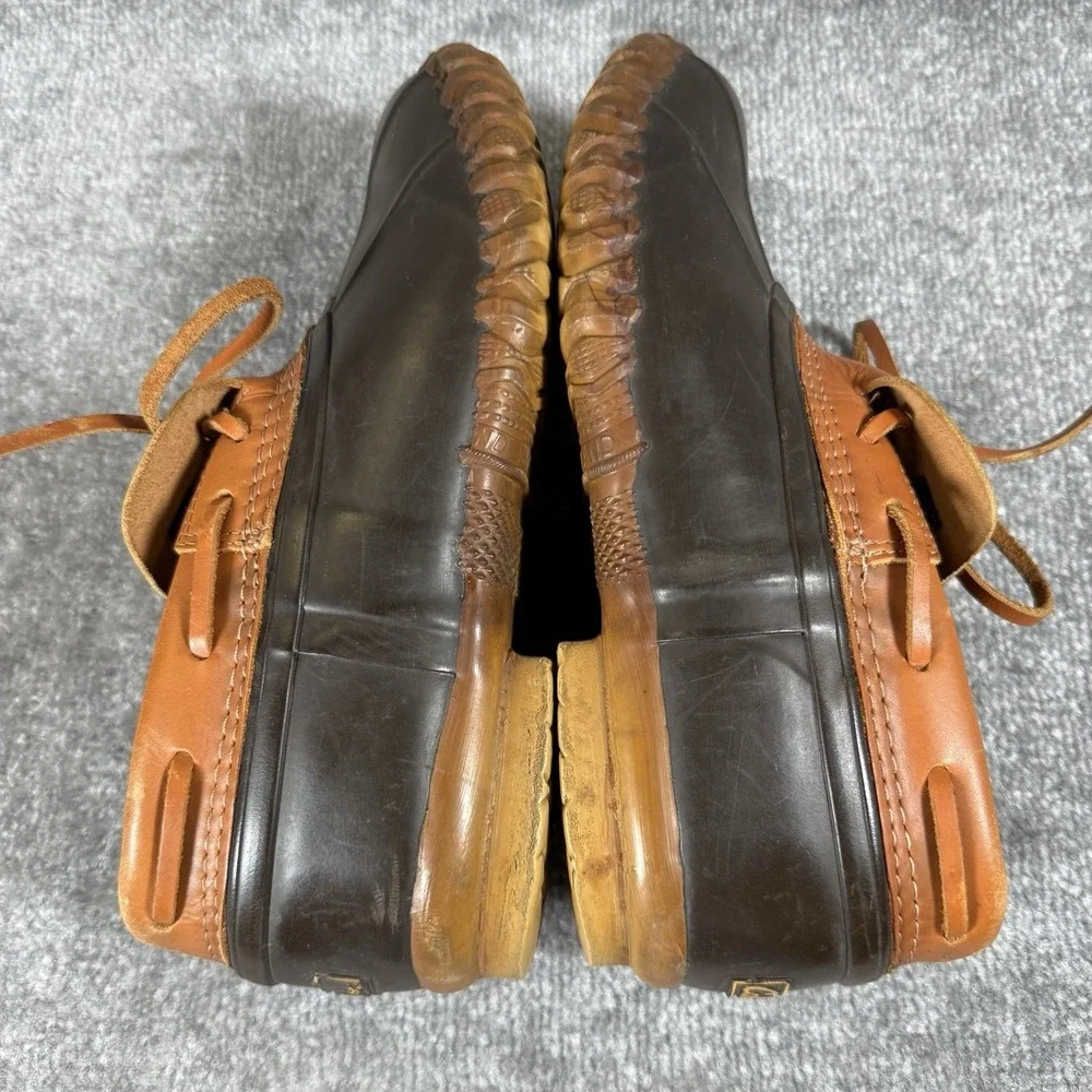 Cabelas Duck Boots Men's 9 Black Brown Leather Steel Shank